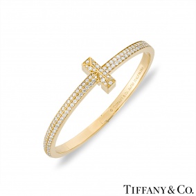 Tiffany & Co. Yellow Gold Tiffany T1 Wide Diamond Hinged Bracelet